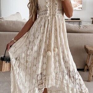 Astrid Sleeveless V-neck Tassel Ruching Dress